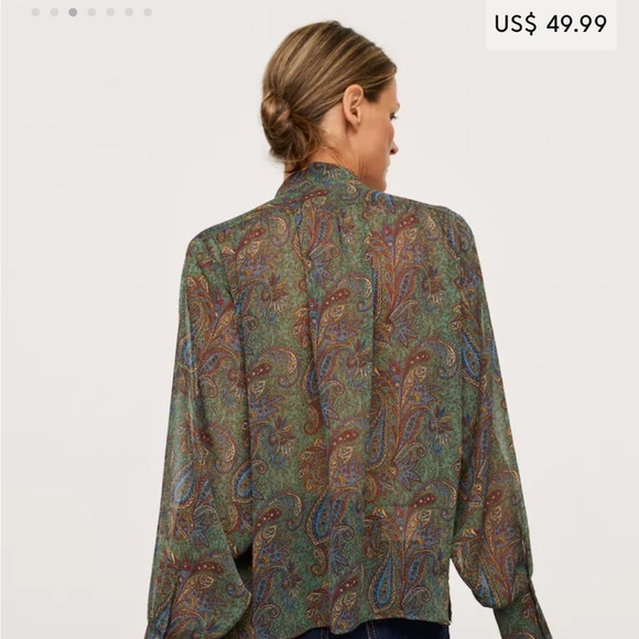 MANGO Paisley Sheer Blouse - Picture 4 of 10